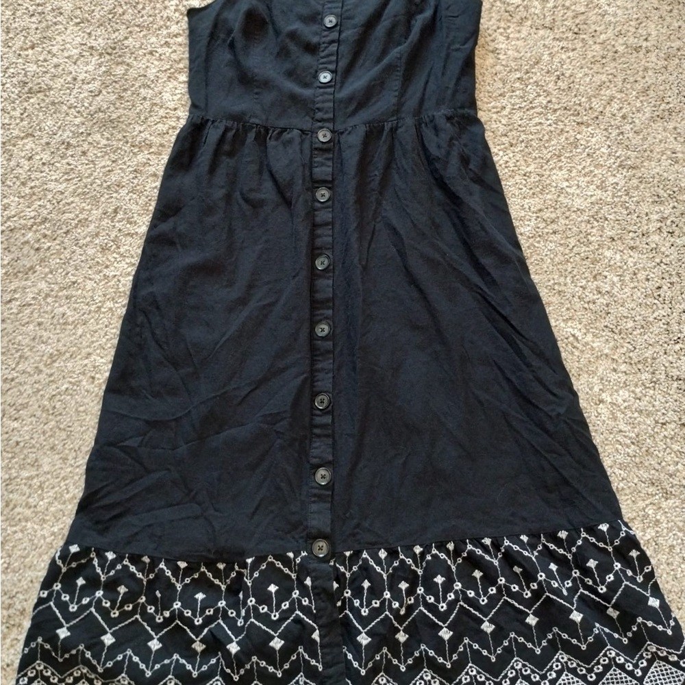 Black and White Button-Down Dress